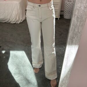 WE THE FREE  OFF WHITE COTTON DENIM JEANS EXTRA TALL LENGTH